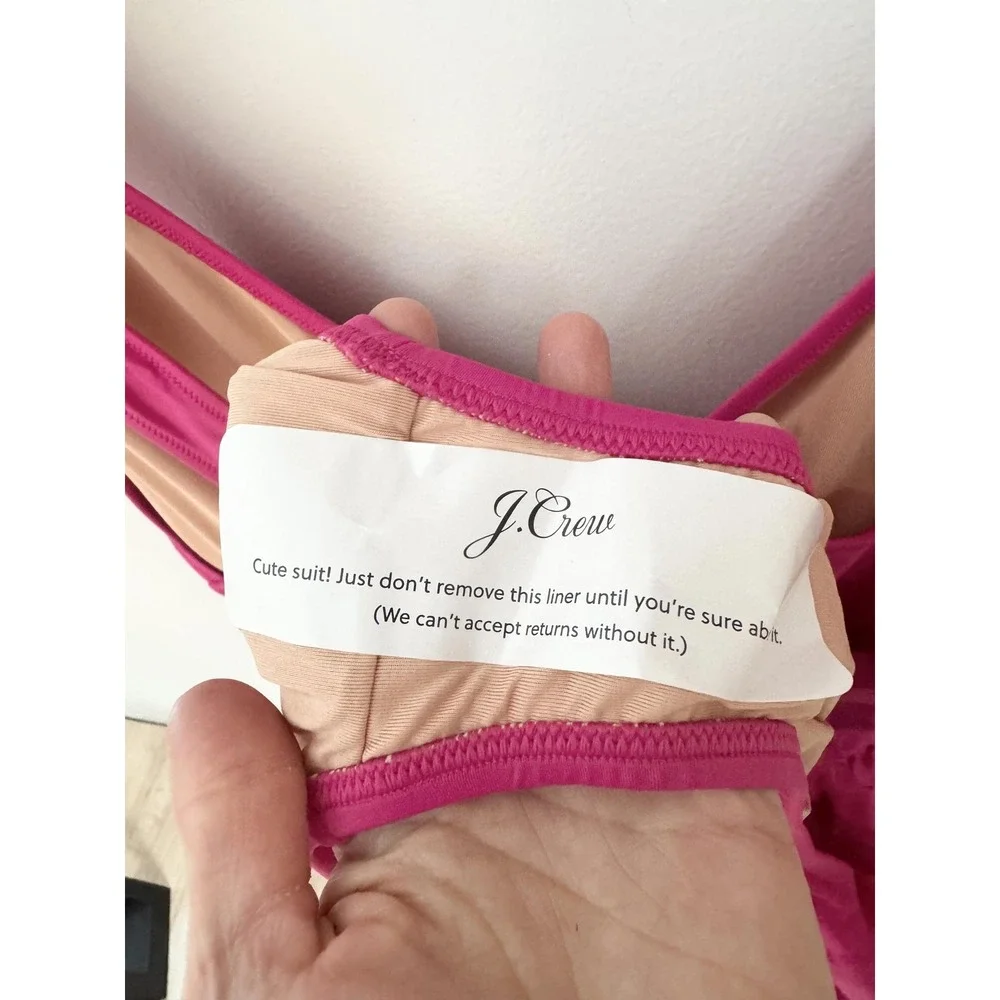 J Crew One Piece Swimsuit V Neck Ruched Pink Size 22‎